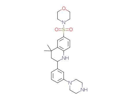 4,4-dimethyl-6-(morpholine-4-sulfonyl)-2-(3-piperazin-1-yl-phenyl)-1,2,3,4-tetrahydro-quinoline