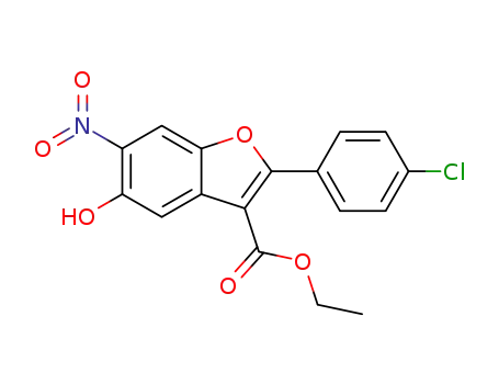 Molecular Structure of 1331943-18-0 (ethyl 2-(4-chlorophenyl)-5-isopropoxy-6-nitrobenzofuran-3-carboxylate)