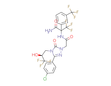 2-[({3-(4-Chlorophenyl)-5-oxo-4-[(2S)-3,3,3-trifluoro-2-hydroxypropyl]-4,5-dihydro-1H-1,2,4-triazol-1-yl}acetyl)amino]-3,3,3-trifluoro-2-[3-(trifluoromethyl)phenyl]propanamide