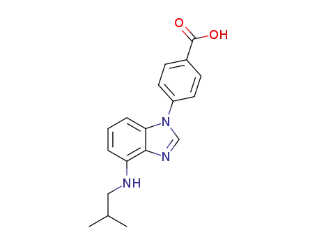 Molecular Structure of 1401449-55-5 (4-{4-[(2-methylpropyl)amino]-1H-benzimidazol-1-yl}benzoic acid)