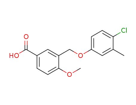 Molecular Structure of 438218-99-6 (3-(4-CHLORO-3-METHYL-PHENOXYMETHYL)-4-METHOXY-BENZOIC ACID)