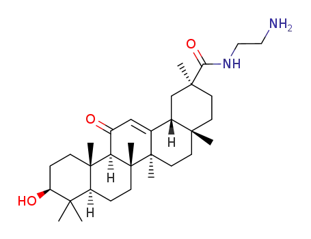 Molecular Structure of 912541-99-2 (N-(2-aminoethyl)-3β-hydroxy-11-oxo-olean-12-en-30-amide)