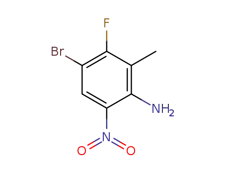 Molecular Structure of 952183-01-6 (4-bromo-3-fluoro-2-methyl-6-nitroaniline)