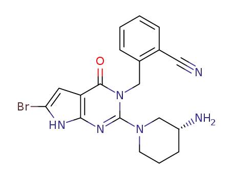 2-((2-((R)-3-aminopiperidin-1-yl)-6-bromo-4-oxo-4,7-dihydro-3H-pyrrolo[2,3-d]pyrimidin-3(7H)-yl)methyl)benzonitrile