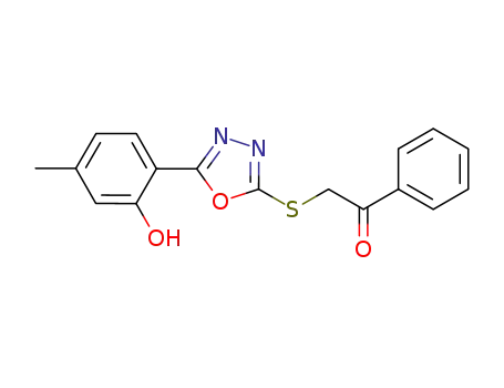 2-(5-(2-hydroxy-4-methylphenyl)-1,3,4-oxadiazol-2-ylthio)-1-phenylethanone