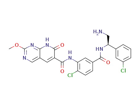 2-methoxy-7-oxo-7,8-dihydro-pyrido[2,3-d]pyrimidine-6-carboxylic acid {5-[(R)-2-amino-1-(3-chloro-phenyl)ethylcarbamoyl]-2-chloro-phenyl}amide