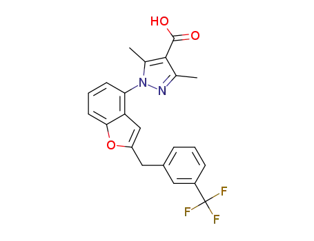3,5-dimethyl-1-[2-[3-(trifluoromethyl-)benzyl]-1-benzofuran-4-yl]-1H-pyrazole-4-carboxylic acid