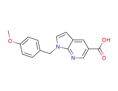 Molecular Structure of 1201324-15-3 (1H-Pyrrolo[2,3-b]pyridine-5-carboxylicacid,1-[(4-Methoxyphenyl)Methyl]-)