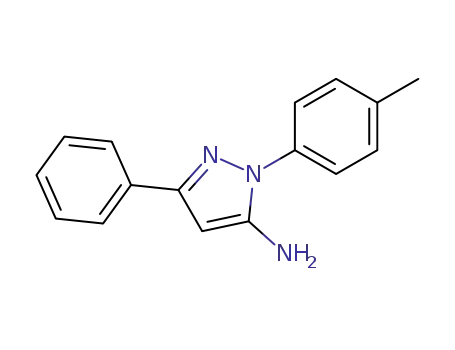 Molecular Structure of 77746-54-4 (3-Phenyl-1-p-tolyl-1H-pyrazol-5-ylamine)