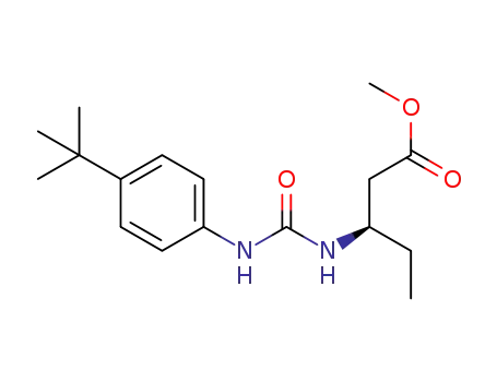 Molecular Structure of 1381761-79-0 ((R)-methyl 3-(3-(4-(tert-butyl)phenyl)ureido)pentanoate)