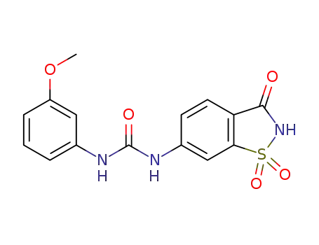 Molecular Structure of 1374832-51-5 (6-(N<sub>3</sub>-(3-methoxyphenyl)ureido)saccharin)