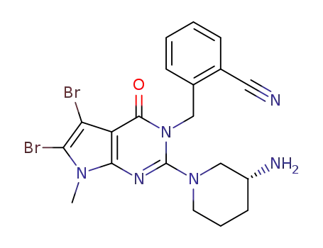 2-((2-((R)-3-aminopiperidin-1-yl)-5,6-dibromo-7-methyl-4-oxo-4,7-dihydro-3H-pyrrolo[2,3-d]pyrimidin-3-yl)methyl)benzonitrile