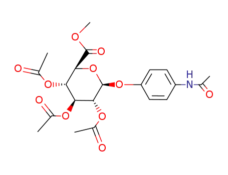Molecular Structure of 30824-21-6 (4-ACETAMIDOOPHENYL TRIACETYL-BETA-D-GLUCOPYRANOSIDURONIC ACID, METHYL ESTER)