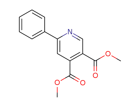 Molecular Structure of 39633-00-6 (3,4-Pyridinedicarboxylic acid, 6-phenyl-, dimethyl ester)