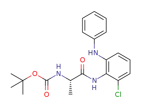 Molecular Structure of 1393176-12-9 ([(S)-1-(2-chloro-6-phenylaminophenylcarbamoyl)ethyl]carbamic acid tert-butyl ester)