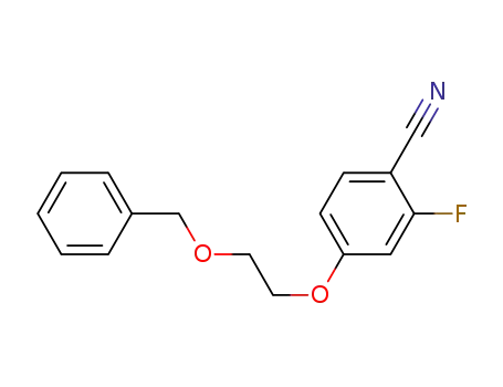 Molecular Structure of 1409990-80-2 (4-(2-benzyloxy-ethoxy)-2-fluoro-benzonitrile)