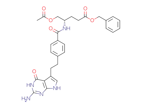 (S)-benzyl 5-acetoxy-4-(4-(2-(2-amino-4-oxo-4,7-dihydro-3H-pyrrolo[2,3-d]pyrimidin-5-yl)ethyl)benzamido)pentanoate