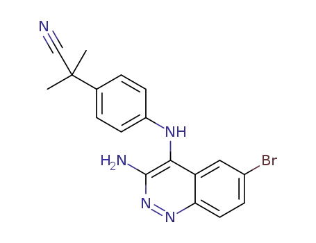 2-(4-(3-amino-6-bromocinnolin-4-ylamino)phenyl)-2-methylpropanenitrile
