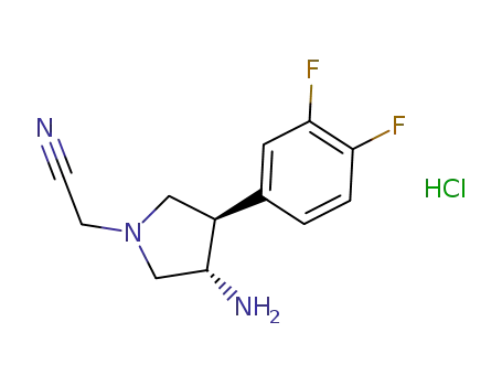 2-((3S,4R)-3-amino-4-(3,4-difluorophenyl)pyrrolidin-1-yl)acetonitrile hydrochloride