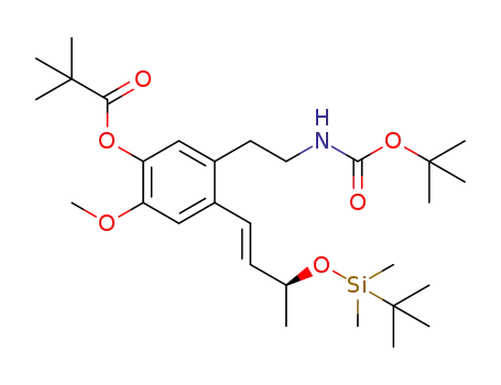 (3S)-(E)-N-Boc-N-[2-[5-(2,2-dimethyl-propanoyl-oxy)-2-(3-tert-butyl dimethylsilyloxy-but-1-enyl)-4-methoxy-phenyl]ethyl]-amine