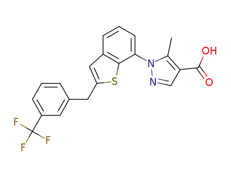 5-methyl-1-[2-[3-(trifluoromethyl)benzyl]-1-benzothiophen-7-yl]-1H-pyrazole-4-carboxylic acid