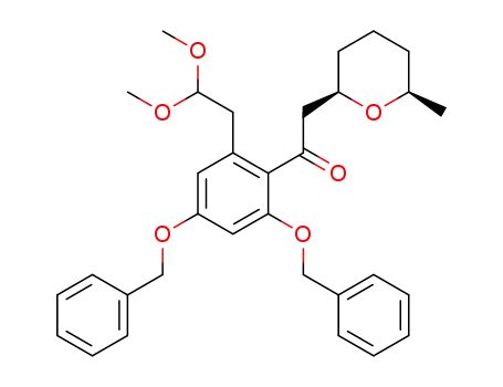 1-(2,4-bis(benzyloxy)-6-(2,2-dimethoxyethyl)phenyl)-2-((2R,6R)-6-methyltetrahydro-2H-pyran-2-yl)ethanone
