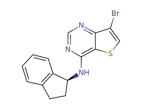 Molecular Structure of 1370007-92-3 (7-bromo-N-[(1S)-indan-1-yl]thieno[3,2-d]pyrimidin-4-amine)