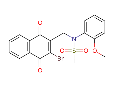 N-methanesulfonyl-3-bromo-2-((2-methoxyphenylamino)methyl)-1,4-naphthoquinone