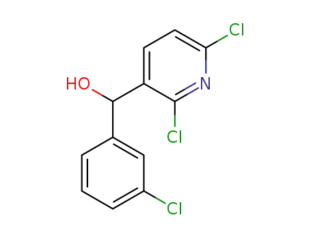 Molecular Structure of 1360114-12-0 ((3-chloro-phenyl)-(2,6-dichloro-pyridin-3-yl)-methanol)