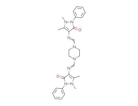 Molecular Structure of 1335040-82-8 (1,4-diformylpiperazine bis(4-imino-2,3-dimethyl-1-phenyl-3-pyrazolin-5-one))