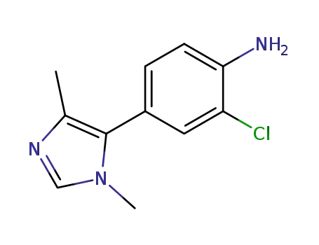 Molecular Structure of 1400287-79-7 (2-chloro-4-(1,4-dimethyl-1H-imidazol-5-yl)aniline)