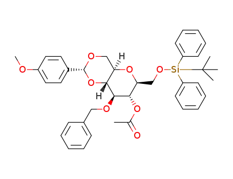 3-O-acetyl-2,6-anhydro-4-O-benzyl-5,7-O-p-methoxybenzylidene-1-O-tert-butyldiphenylsilyl-D-glycero-D-gulo-heptitol