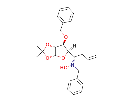 3-O-benzyl-1,2-O-isopropylidene-5,6,7,8-tetradeoxy-5-(N-benzyl-N-hydroxyamino)-β-L-ido-7-eno-octo-1,4-furanose