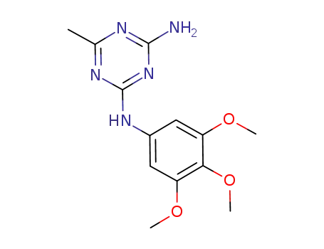 Molecular Structure of 1232144-64-7 (2-amino-4-(3',4',5'-trimethoxyphenyl)amino-6-methyl-1,3,5-triazine)