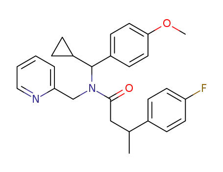 N-[cyclopropyl(4-methoxyphenyl)methyl]-3-(4-fluorophenyl)-N-(pyridin-2-ylmethyl)butanamide
