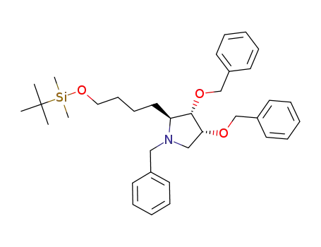 (2S,3S,4R)-1-benzyl-3,4-bis(benzyloxy)-2-(4-(tert-butyldimethylsilyloxy)butyl)pyrrolidine