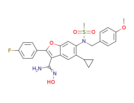 5-cyclopropyl-2-(4-fluorophenyl)-N'-hydroxy-6-[(4-methoxybenzyl)(methylsulfonyl)amino]-1-benzofuran-3-carboximidamide