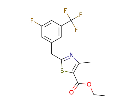 Molecular Structure of 1318757-96-8 (ethyl 2-[3-fluoro-5-(trifluoromethyl)benzyl]-4-methyl-1,3-thiazole-5-carboxylate)