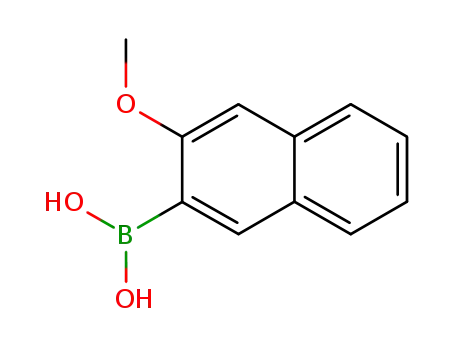 Molecular Structure of 104115-76-6 (3-Methoxynaphthalene-2-boronic acid)