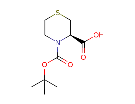 Molecular Structure of 114525-81-4 ((R)-4-BOC-THIOMORPHOLINE-3-CARBOXYLIC ACID)