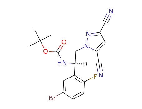 (R)-[1-(5-bromo-2-fluoro-phenyl)-2-(3,5-dicyano-pyrazol-1-yl)-1-methyl-ethyl]-carbamic acid tert-butyl ester