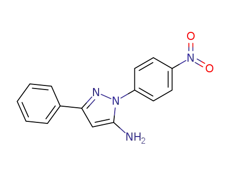 Molecular Structure of 77746-53-3 (1H-Pyrazol-5-amine, 1-(4-nitrophenyl)-3-phenyl-)