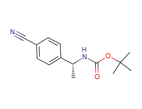 Molecular Structure of 1149727-73-0 (N-[(1R)-1-(4-Cyanophenyl)ethyl]carbamic acid tert-butyl este)