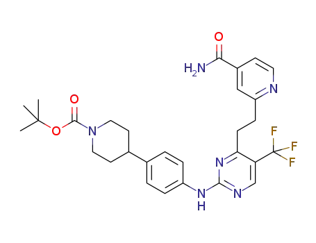tert-butyl 4-(4-((4-(2-(4-carbamoylpyridin-2-yl)ethyl)-5-(trifluoromethyl)pyrimidin-2-yl)amino)phenyl)piperidine-1-carboxylate