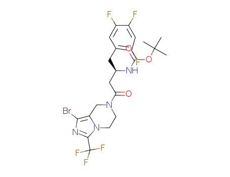 (R)-[3-oxo-1-(2,4,5-trifluorobenzyl)-3-(1-bromo-3-trifluoromethyl-5,6-dihydro-8H-imidazo[1,5-a]pyrazin-7-yl)-propyl]-carbamic acid t-butyl ester