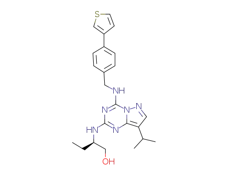 (R)-2-(1-hydroxybut-2-ylamino)-8-isopropyl-4-[4-(thiophen-3-yl)benzylamino]pyrazolo[1,5-a]-1,3,5-triazine