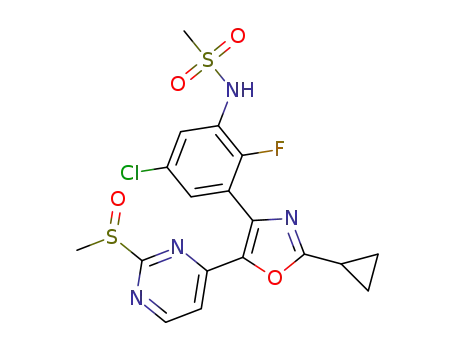 N-(5-chloro-3-(2-cyclopropyl-5-(2-(methylsulfinyl)pyrimidin-4-yl)oxazol-4-yl)-2-fluorophenyl)methanesulfonamide