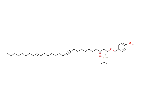 Molecular Structure of 1374014-98-8 ((R,E)-3-tert-butyldimethylsilyloxy-19-octacosen-11-yn-1-ol PMB ether)