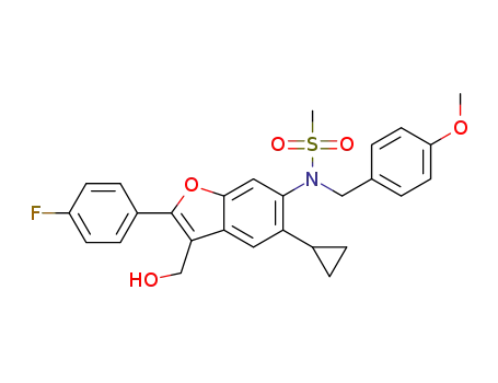 N-[5-cyclopropyl-2-(4-fluorophenyl)-3-(hydroxymethyl)-1-benzofuran-6-yl]-N-(4-methoxybenzyl)methanesulfonamide
