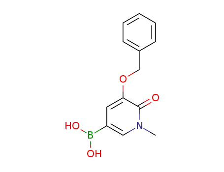 Molecular Structure of 1333147-14-0 ([5-(benzyloxy)-1-methyl-6-oxo-1,6-dihydropyridin-3-yl]boronic acid)